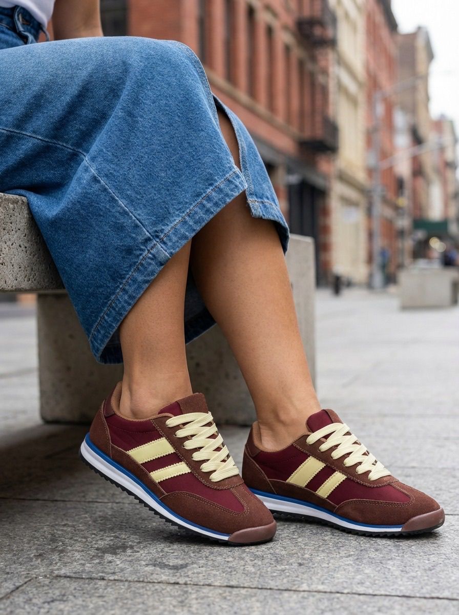 Women's Fashion Double Strip Casual Trainers – Wholesale Bulk Pack (12 Pairs)