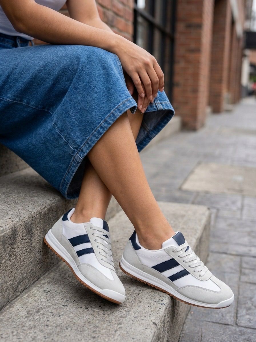 Women's Fashion Double Strip Casual Trainers – Wholesale Bulk Pack (12 Pairs)