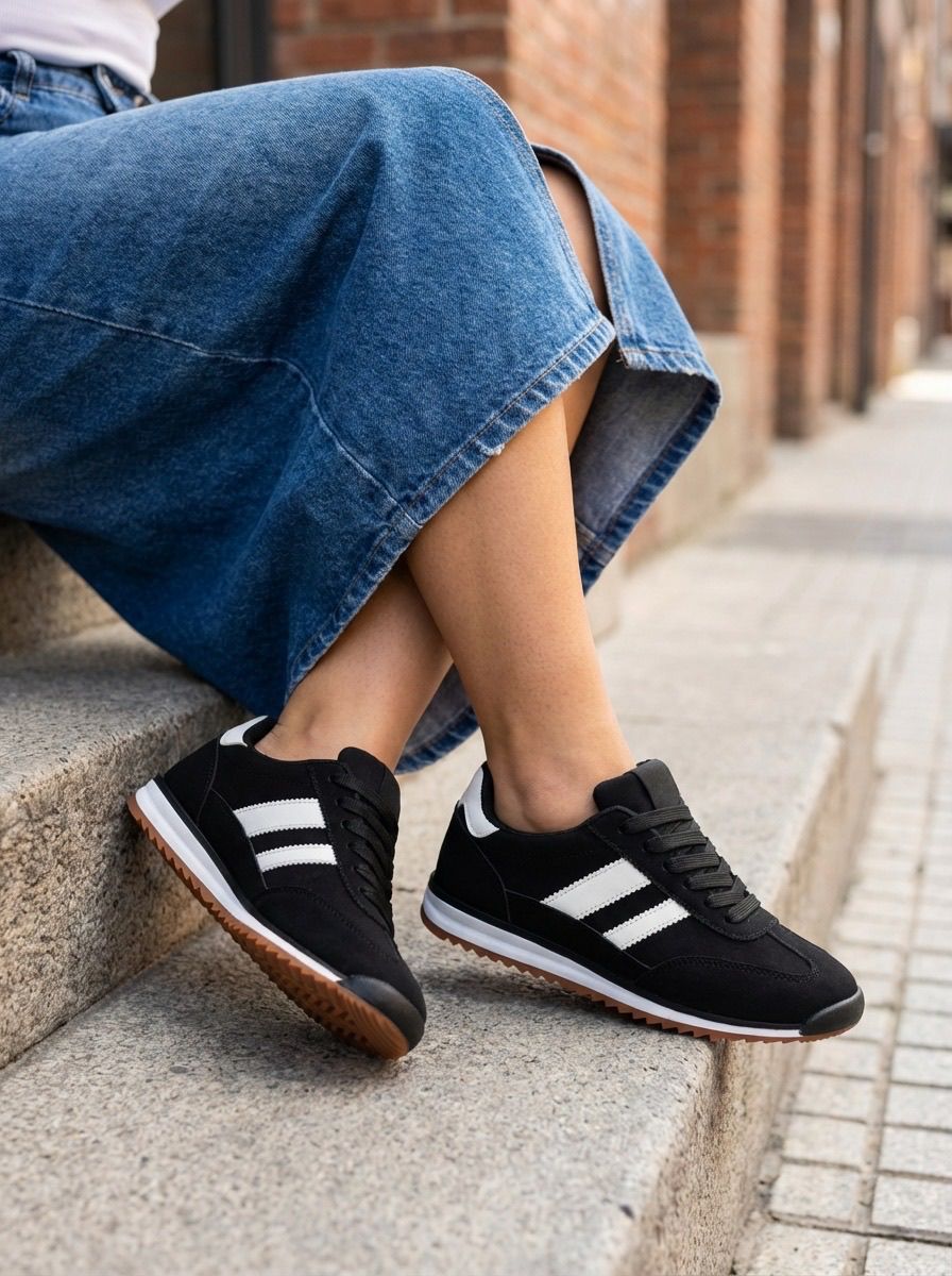 Women's Fashion Double Strip Casual Trainers – Wholesale Bulk Pack (12 Pairs)