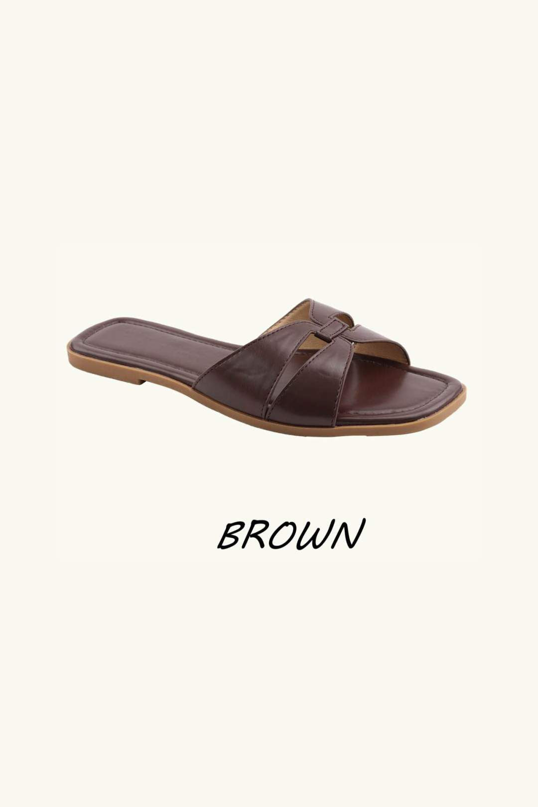 Slip‑On Flat Cross Over Detail Sandal Sliders – Wholesale Bulk Pack 12 Pairs