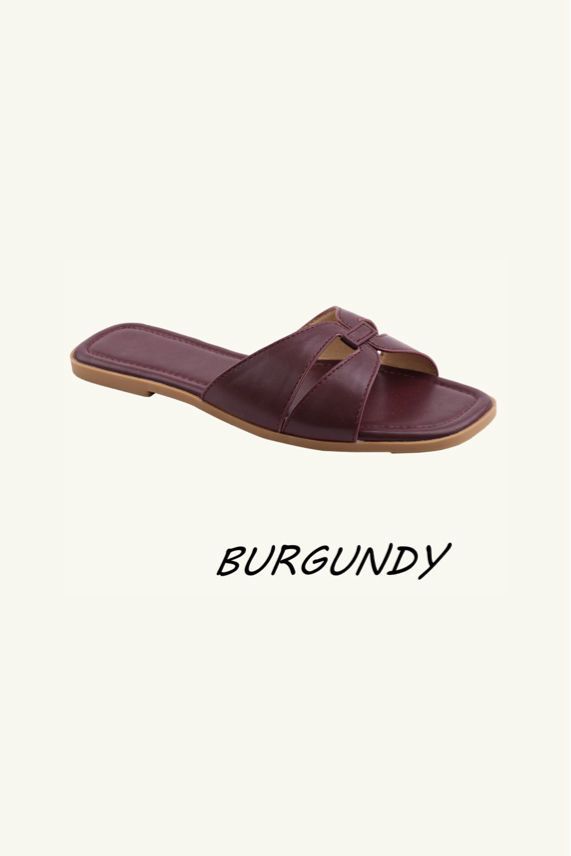Slip‑On Flat Cross Over Detail Sandal Sliders – Wholesale Bulk Pack 12 Pairs