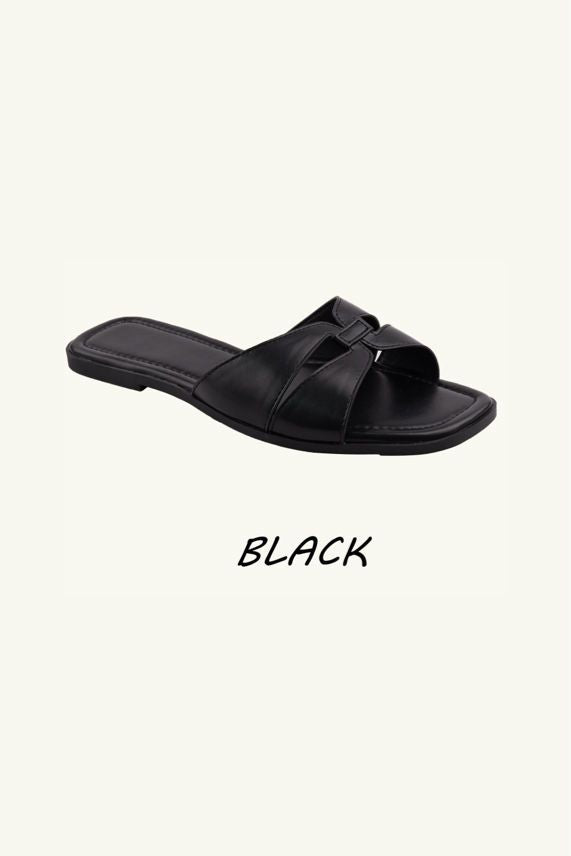 Slip‑On Flat Cross Over Detail Sandal Sliders – Wholesale Bulk Pack 12 Pairs