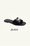 Slip‑On Flat Gold Detail Sandal Sliders – Wholesale Bulk Pack 12 Pairs