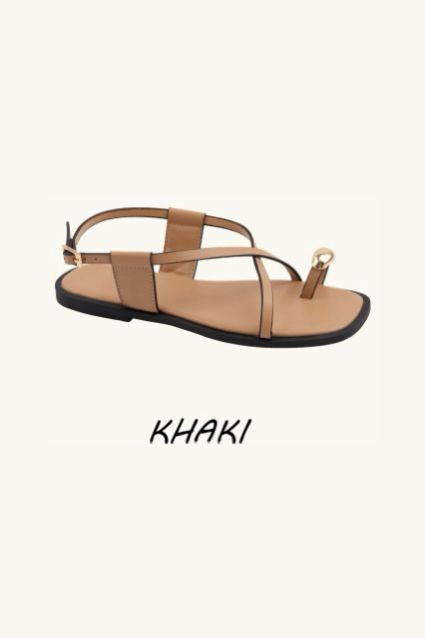 Strappy Flat Gold Detail Toe Ring Sandals– Wholesale Bulk Pack 12 Pairs