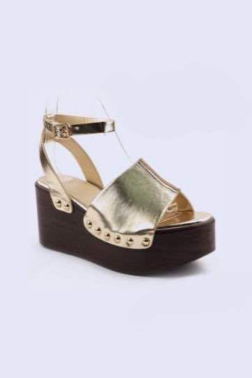 Medium High Ankel Strap With Gold Studs Wedge Heels– Wholesale Bulk Pack 12 Pairs