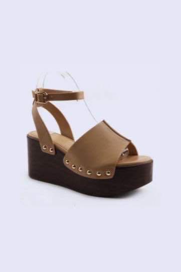 Medium High Ankel Strap With Gold Studs Wedge Heels– Wholesale Bulk Pack 12 Pairs