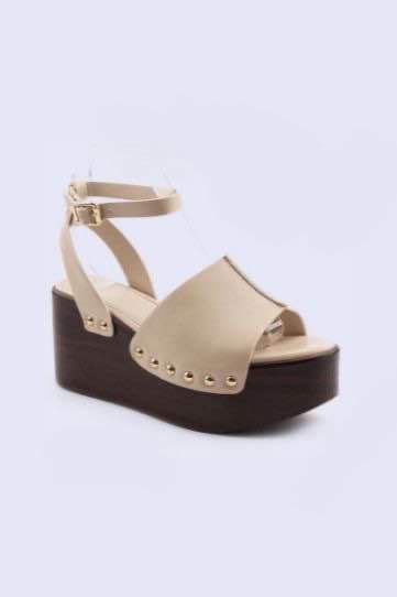 Medium High Ankel Strap With Gold Studs Wedge Heels– Wholesale Bulk Pack 12 Pairs