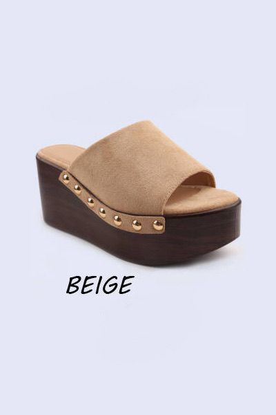 Medium High Slip on Mule Wedge Heels– Wholesale Bulk Pack 12 Pairs