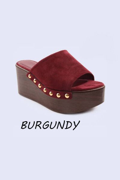 Medium High Slip on Mule Wedge Heels– Wholesale Bulk Pack 12 Pairs