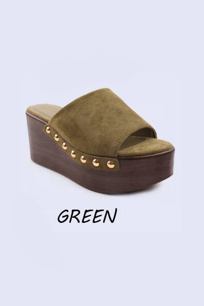 Medium High Slip on Mule Wedge Heels– Wholesale Bulk Pack 12 Pairs