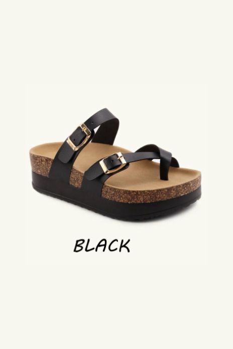 Strappy Flatform Cross Over Slider Sandals– Wholesale Bulk Pack 12 Pairs
