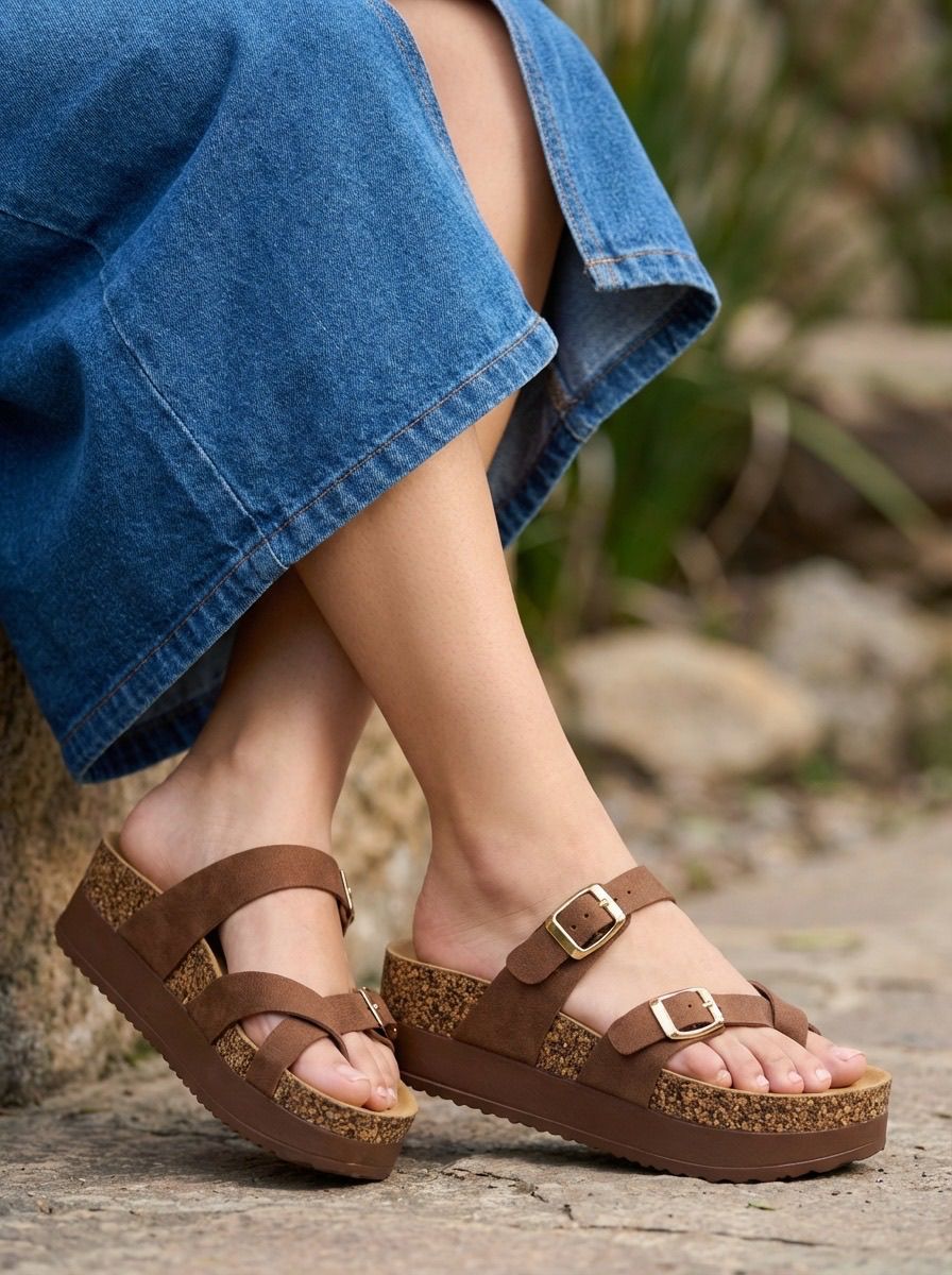 Strappy Flatform Cross Over Slider Sandals– Wholesale Bulk Pack 12 Pairs