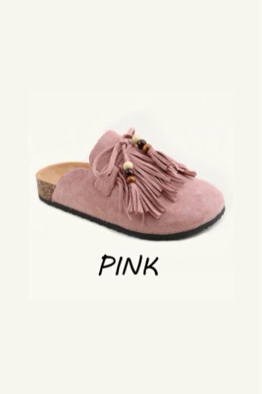 Slip‑On Chunky Tassle Mule Sliders– Wholesale Bulk Pack (12 Pairs)