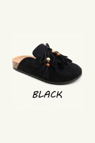 Slip‑On Chunky Tassle Mule Sliders– Wholesale Bulk Pack (12 Pairs)