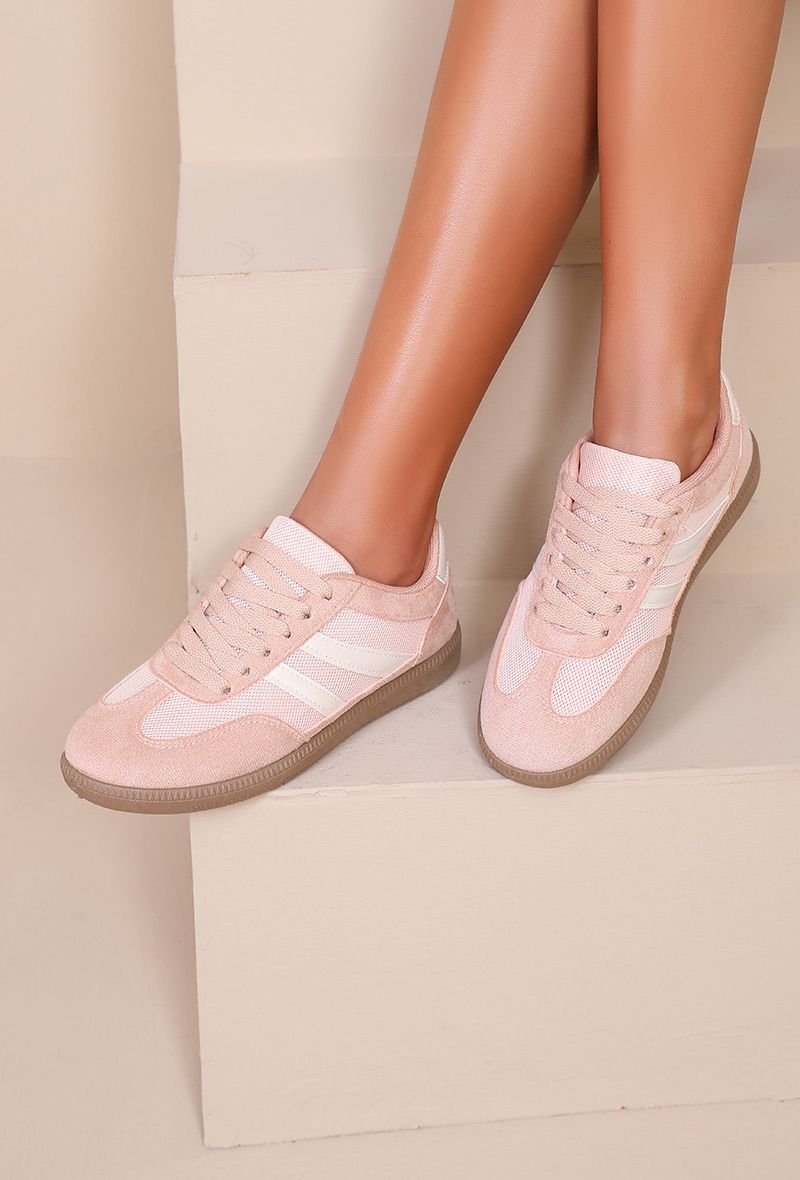 Pink Casual Fashion Double Stripe Trainers – Wholesale Bulk Pack 12 pairs