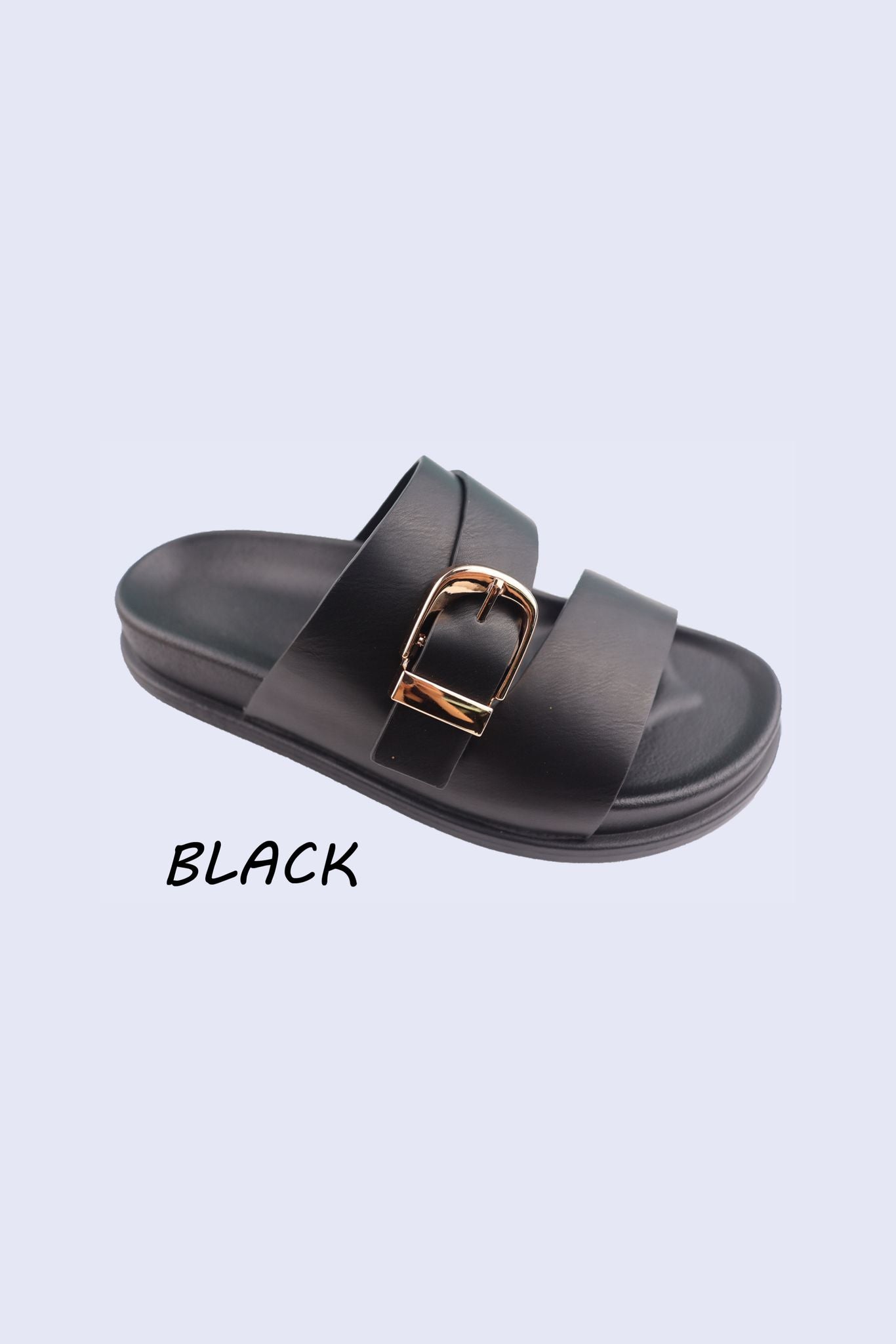 Women's Fashion Slip‑On Buckle Sliders– Wholesale Bulk Pack (12 Pairs)